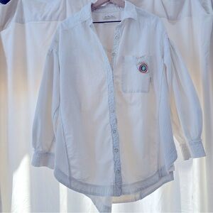 We the free white button down blouse evil eye 🧿